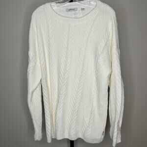 Orvis Sweater- XL- cable knit, super soft, polyester chenille, very stretchy